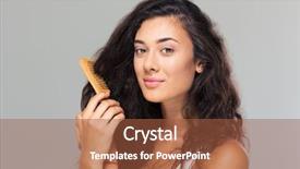  Presentation with hair loss - Theme having cute woman combing her hair background and a red colored foreground