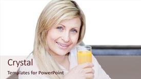  Presentation with orange - Amazing theme having cute-woman-drinking-an-orange backdrop and a lemonade colored foreground