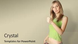 Presentation with done - PPT layouts with cute woman says well done background and a soft green colored foreground