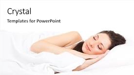  Presentation with sleep - Colorful slides enhanced with cute woman sleeps backdrop and a white colored foreground