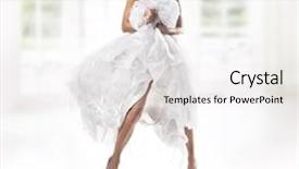  Presentation with cute - Slides consisting of cute woman wearing white dress background and a  colored foreground