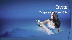  Presentation with flower woman - Slides having cute woman with flower background and a ocean colored foreground