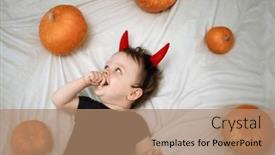  Presentation with cute baby - Presentation design consisting of cute-year-old-funny-baby background and a coral colored foreground