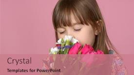  Presentation with smell - Slides with cute-young-adorable-girl-holding background and a coral colored foreground