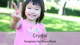  Presentation with young children - PPT layouts consisting of cute young asian girl background and a  colored foreground