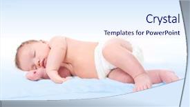  Presentation with baby sleeping - Slides having sleep dream - cute young baby boy sleeping background and a sky blue colored foreground