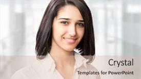  Presentation with cute - PPT layouts with cute young business woman smiling background and a  colored foreground