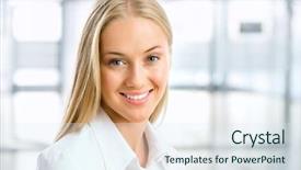  Presentation with cute - Beautiful theme featuring cute young business woman backdrop and a sky blue colored foreground