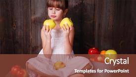  Presentation with eating - Beautiful presentation featuring cute young girl eating apples backdrop and a  colored foreground