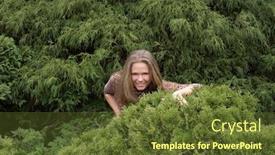 Presentation with cute - Beautiful presentation theme featuring cute-young-girl-playing backdrop and a tawny brown colored foreground