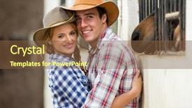  Presentation with western philosophy - PPT layouts enhanced with cute young western couple hugging background and a tawny brown colored foreground