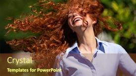  Presentation with hair - Slides with cute-young-woman-with-streaming background and a tawny brown colored foreground