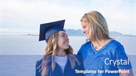 Presentation with graduation - Presentation with cute-young-woman background and a teal colored foreground