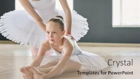  Presentation with youthful - Slide deck having cute-youthful-girl-making-effort background and a coral colored foreground