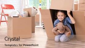  Presentation with new home - Slide deck consisting of cutemoving background - cute little girl in moving background and a lemonade colored foreground