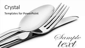  Presentation with cutlery - Audience pleasing presentation consisting of cutlery - a spoon fork backdrop and a white colored foreground