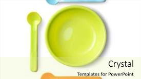  Presentation with bright white - PPT layouts enhanced with cutlery - bright baby tableware on white background and a blonde colored foreground