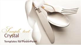  Presentation with cutlery - Presentation with cutlery - knife spoon and fork background and a lemonade colored foreground