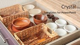  Presentation with secure drawer - Audience pleasing slide deck consisting of cutlery and dishware in kitchen backdrop and a lemonade colored foreground