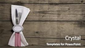  Presentation with cutlery - PPT theme featuring cutlery in red and white background and a gray colored foreground