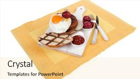  Presentation with cutlery food - Slide deck enhanced with cutlery ketchup sauce and pickels background and a blonde colored foreground