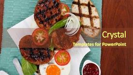  Presentation with cutlery food - Presentation having cutlery ketchup sauce and pickels background and a  colored foreground