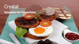  Presentation with cutlery food - Amazing theme having cutlery ketchup sauce and pickels backdrop and a coral colored foreground