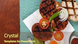  Presentation with cutlery food - Presentation having cutlery ketchup sauce and pickels background and a  colored foreground