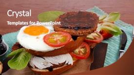  Presentation with cutlery food - Presentation enhanced with cutlery ketchup sauce and pickels background and a  colored foreground