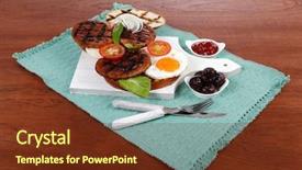  Presentation with junk food - Beautiful presentation featuring cutlery ketchup sauce and pickels backdrop and a tawny brown colored foreground