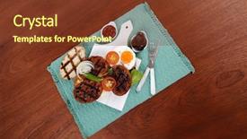  Presentation with junk food - Presentation having cutlery ketchup sauce and pickels background and a tawny brown colored foreground