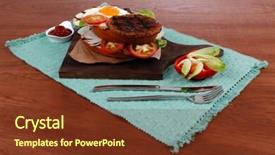  Presentation with cutlery food - Cool new presentation with cutlery ketchup sauce and pickels backdrop and a  colored foreground