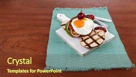  Presentation with cutlery food - Presentation theme enhanced with cutlery ketchup sauce and pickels background and a  colored foreground