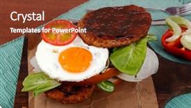  Presentation with cutlery food - PPT layouts enhanced with cutlery ketchup sauce and pickels background and a tawny brown colored foreground