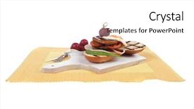  Presentation with junk food - Cool new PPT layouts with cutlery ketchup sauce and pickels backdrop and a  colored foreground