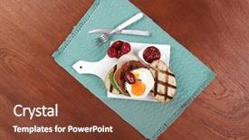  Presentation with meat food - Cool new PPT theme with cutlery ketchup sauce and pickels backdrop and a  colored foreground