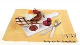  Presentation with cutlery food - Cool new PPT layouts with cutlery ketchup sauce and pickels backdrop and a  colored foreground