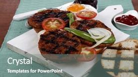  Presentation with cutlery food - Cool new slides with cutlery ketchup sauce and pickels backdrop and a  colored foreground