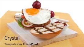  Presentation with cutlery food - Amazing PPT theme having cutlery ketchup sauce and pickels backdrop and a yellow colored foreground