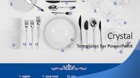  Presentation with formal - Cool new slides with cutlery on white background table backdrop and a light gray colored foreground