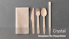  Presentation with eco friendly - Amazing theme having cutlery-recycling-and-eco-friendly backdrop and a gray colored foreground