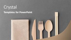  Presentation with eco friendly - Presentation featuring cutlery-recycling-and-eco-friendly background and a gray colored foreground