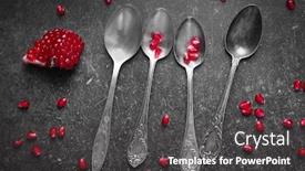  Presentation with cutlery - Slide set enhanced with cutlery-set-and-garnet background and a dark gray colored foreground