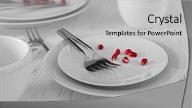  Presentation with cutlery - Slide deck featuring cutlery-set-with-plates background and a light gray colored foreground