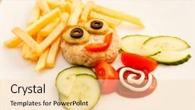  Presentation with restaurant menu - Theme with cutlet for kids menu background and a lemonade colored foreground