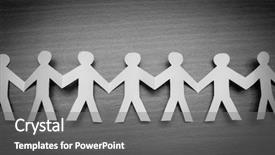  Presentation with chain - Amazing theme having cutout paper people on wooden backdrop and a gray colored foreground