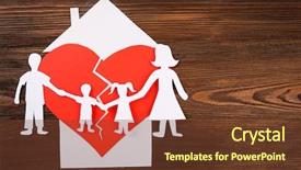  Presentation with battle - Colorful PPT theme enhanced with cutout silhouette of a family backdrop and a tawny brown colored foreground