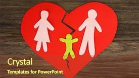  Presentation with divorce - Cool new PPT layouts with cutout silhouette of a family backdrop and a tawny brown colored foreground