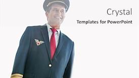  Presentation with pilot - PPT theme featuring cutouts-of-attractive-mature-pilot background and a white colored foreground