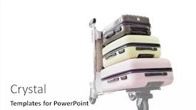  Presentation with case - PPT layouts with cutouts-of-baggage-cart background and a white colored foreground